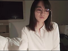 Exclusive Fair-Skinned Slender Girl with Glasses Receives Deep Thrusts