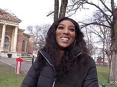 German Scout's Ebony Bombshell Craves Interracial Thrust