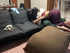 Japanese Couple Wildly Fuck on a Chair, Go Crazy