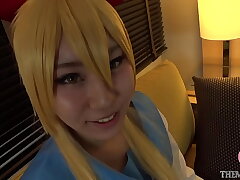 Uniformed Cosplay Babe's Pleasurable Job