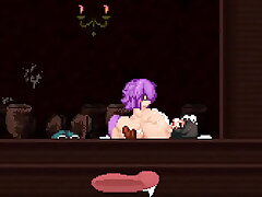 Purple-Haired Wolf Girl's Cum-Filled Victory