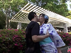 Saki Aoyama's Asian Beauty Gets Her Juicy Tits Played With During a Steamy Outdoor Blowjob